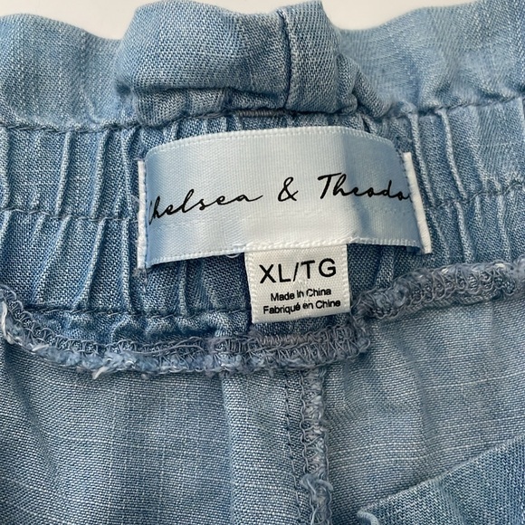Chelsea & Theodore Chambray Pull On High Rise Shorts size XL - Picture 3 of 8